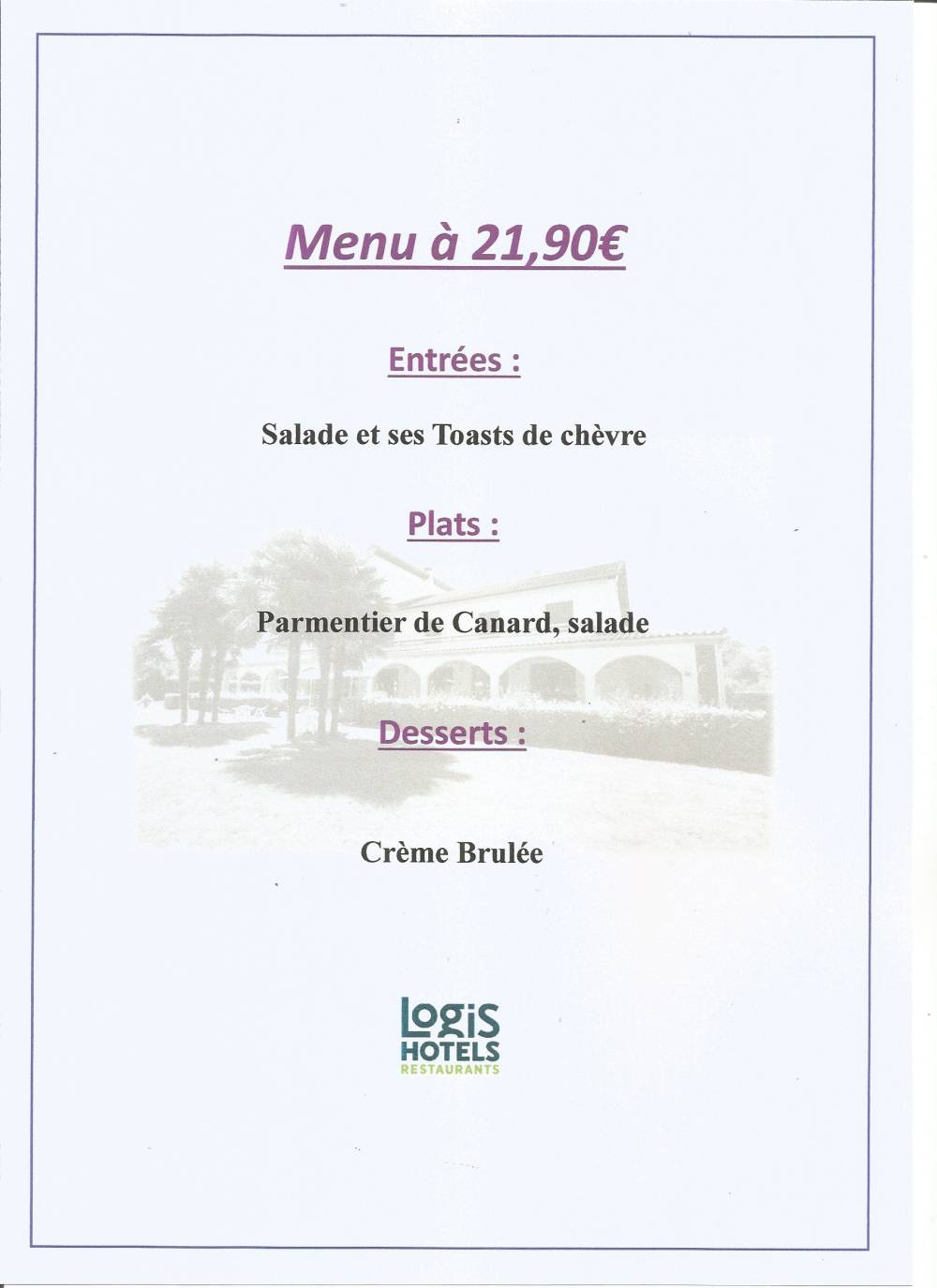 menu 21.90